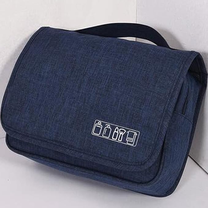Hanging Travel Toiletry Bag for Men and Women, Hygiene Bag, Waterproof Cosmetic Bag for Accessories/Shaving/Grooming/Cosmetic/Toiletries, Multifunction Cosmetics Organizer Accessories Pouch - (Blue)