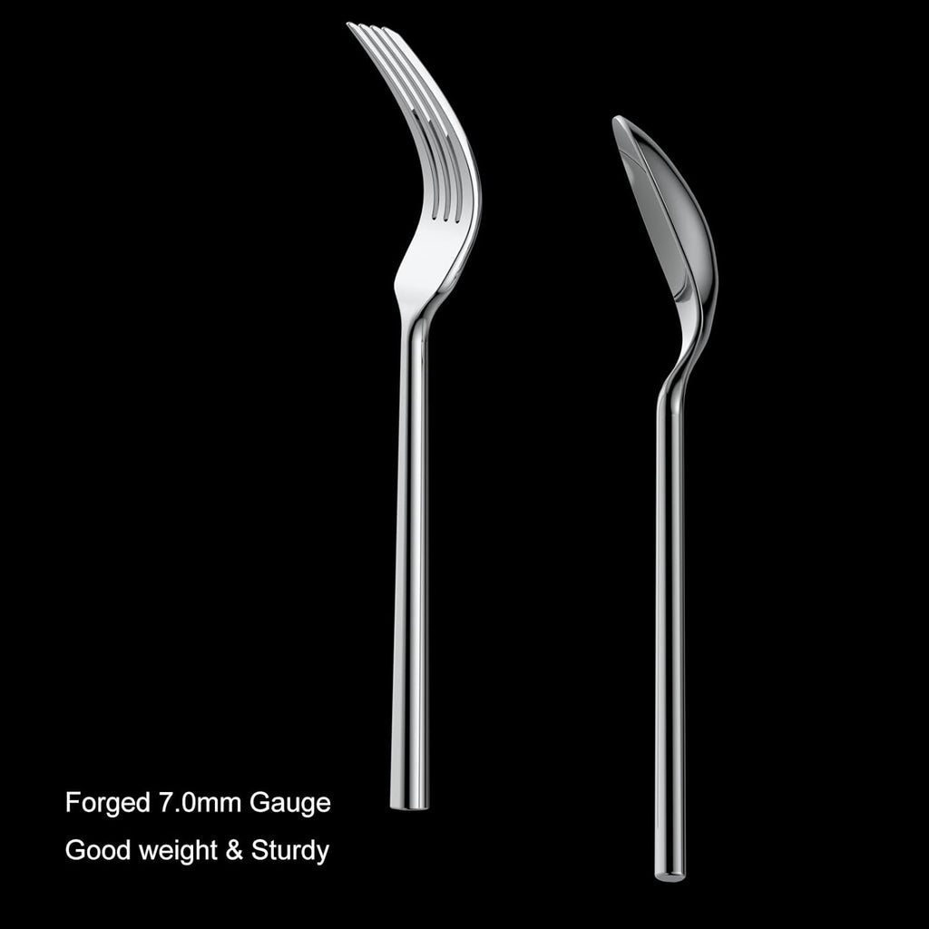 Alata Potter 45-Piece Forged Stainless Steel Flatware Set Cutlery Set,Service for 8,Silver Finish,Dishwasher Safe