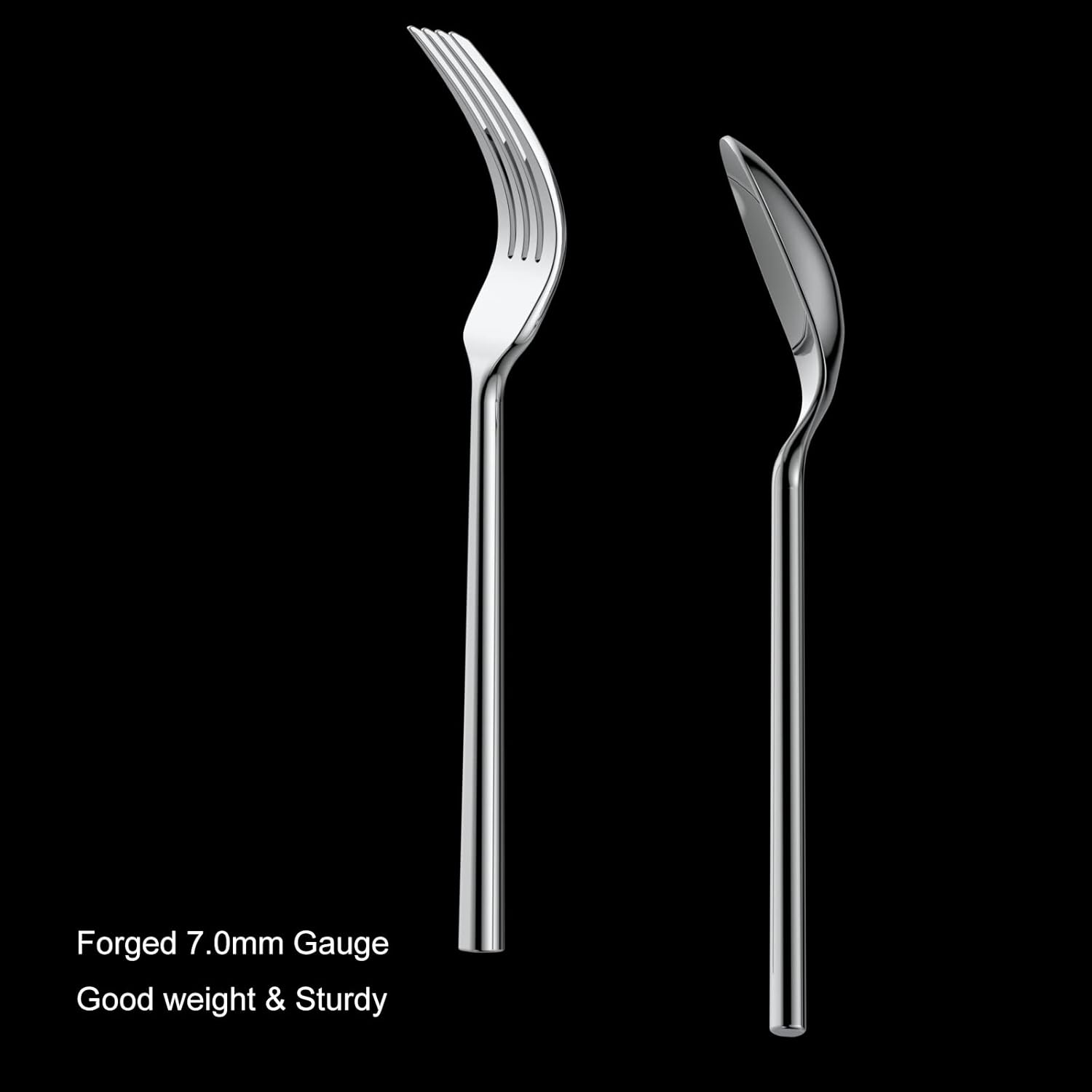 Alata Potter 45-Piece Forged Stainless Steel Flatware Set Cutlery Set,Service for 8,Silver Finish,Dishwasher Safe