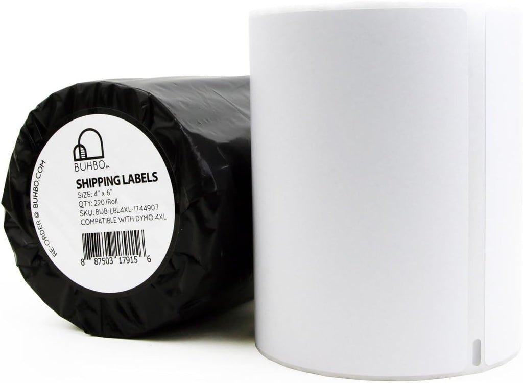 Buhbo Compatible with DYMO LabelWriter 4XL 4" x 6" Shipping Label 1744907, White (8 Pack / 220 Labels Per Roll)