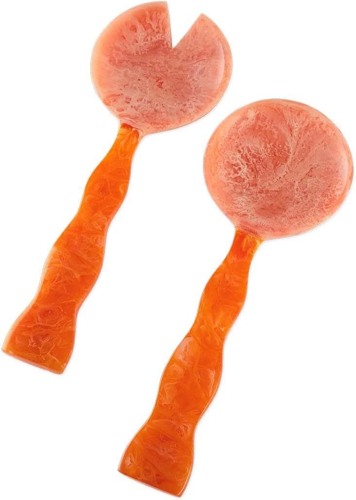 Folkulture Salad Servers or Salad Tongs, (12") Set of 2 Serving Spoons in Kitchen Essentials or Kitchen Utensils for Fall Table Decor, Resin Salad Tongs for Fall Decor, Salad Hands, Serving Utensil