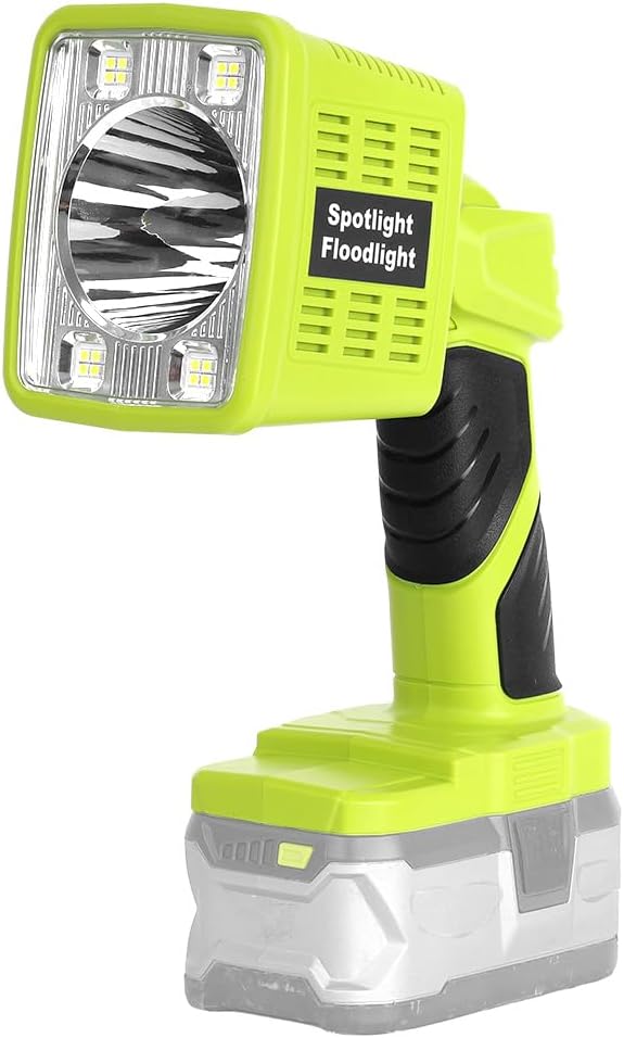 1600LM LED Flashlight for Ryobi 18v Li-Ion Battery, 3 Brightnesses, Cordless Work Light for Emergency, Car Repairing, Camping and Job Site Lighting(Battery Not Included)