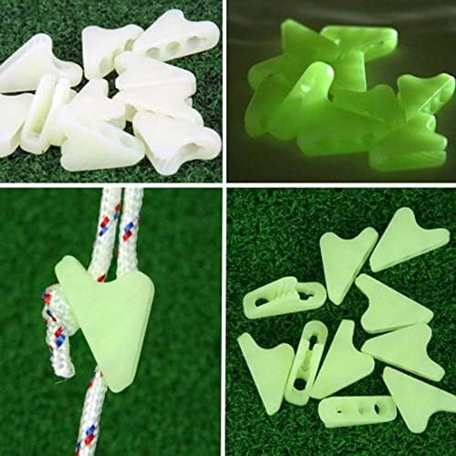 12Pack Ultralight Guyline Tensioners Tent Guyline Cord Rope Adjuster for Outdoor Camping Hiking Tent Tarp Canopy Shelter (Fluorescent,fit 1-2.5mm Paracord)