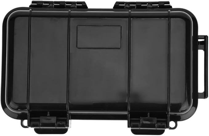 Tbest Outdoor Waterproof Shockproof Airtight Survival Box Storage Container Case Carry Box Black Dry Storage Box for Fishing Camping Hiking Outdoor Activities