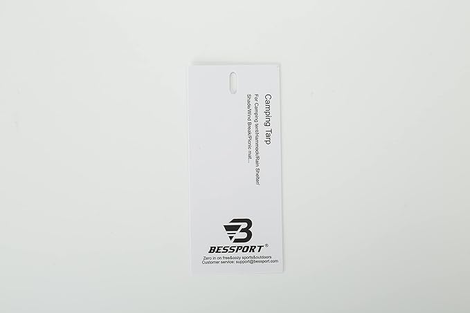 Bessport Camping Tarp, 16×9.8FT with 2 Poles, Portable Multifunctional Backpacking, PU 3000mm Waterproof Rain Fly Hammock Tarp for Outdoor,Traveling, Hilking