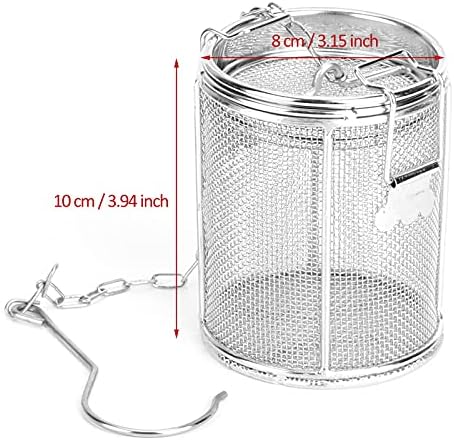 AUNMAS Stainless Steel Seasoning Strainer, Tea Strainer Infuser with Chain, Soup Seasonings Seperation Basket Filter Tea Steeper for Brew Tea