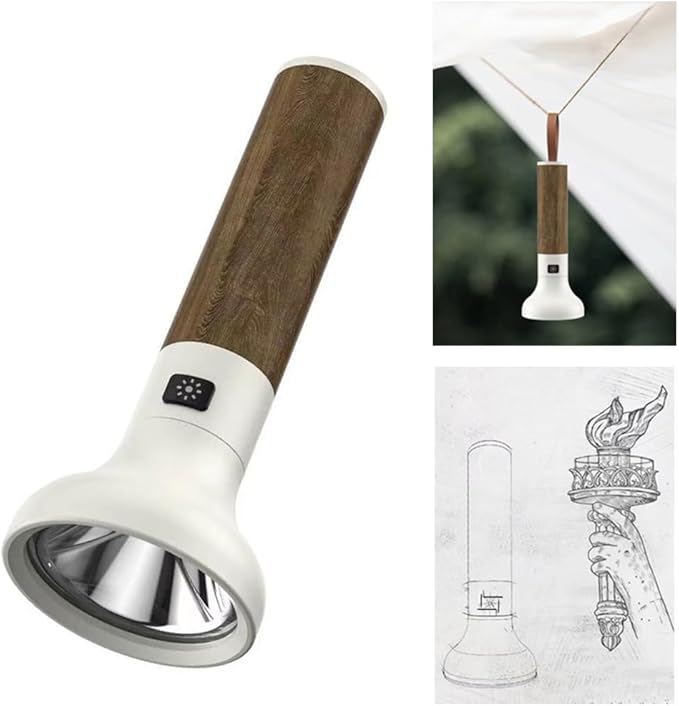 LED Rechargeable Flashlight, New Retro Torch Outdoor Lighting,500 Lumens 3-Speed Mode Spotlight.