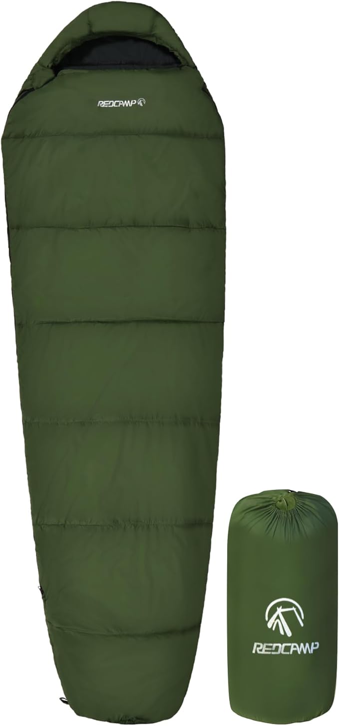 REDCAMP Ultra Lightweight Sleeping Bag for Backpacking, Comfort for Adults Warm Weather, with Compression Sack