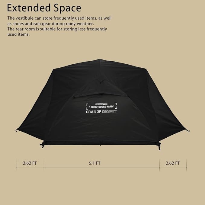 2000mm Waterproof Rainfly for Crab 2 Person Tent, Only Rainfly