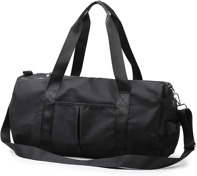KARRESLY Travel Sports Gym Bag for Women or Men with Wet Pocket and Shoes Compartment for Training Swim Yoga(Black)