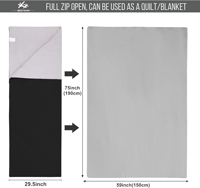 Warm Weather Sleeping Bag - Portable Waterproof Compact Lightweight, Packable for Kids, Teens Adults Camping Backpacking Hiking, Spring Summer Fall