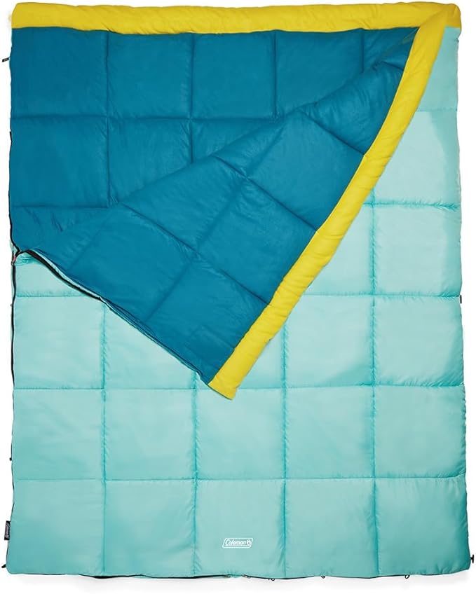 Coleman Flatlands Sleeping Bag, Made from 100% Recycled Material, Cool Weather Adult Sleep Sack