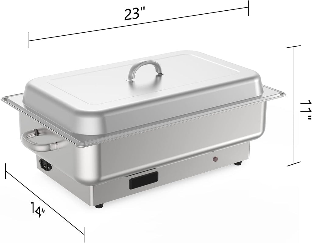 Electric Chafing Dish Buffet Set, 2 x 4.5QT Half-Size Buffet Servers and Warmers Stainless Steel Chafing Dish, Commercial Food Warmer with Temperature Control Display for Parties, Catering, Festival