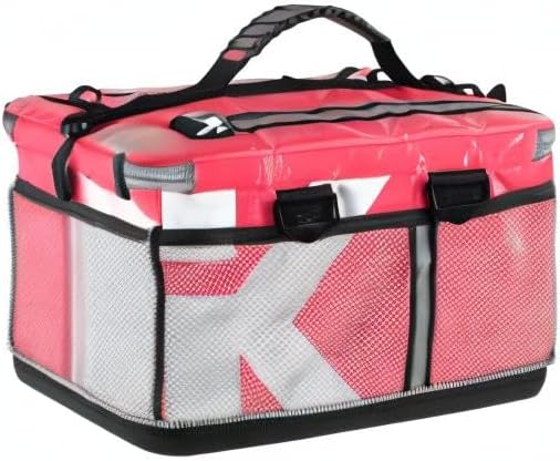 KitBrix Waterproof Sports Duffel Bag, Personal Item Travel Bag 15.3" x 9.4" x 9.4" - Solid Base - Built for Wet, Muddy Gear - Multi-Use Swimming, Gym, Soccer, Camping, Triathlon Transition Bag - Pink