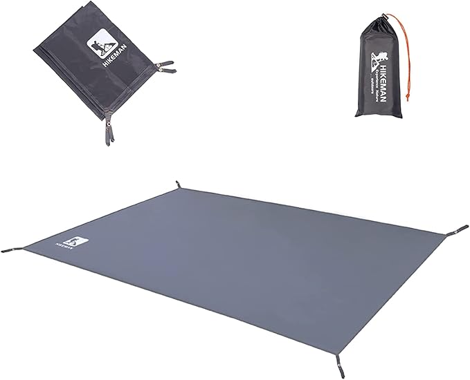 Hikeman Tent Footprint - Waterproof Camping Tarp, Heavy Duty Tent Floor Saver, Ultralight Ground Sheet Mat for Hiking, Backpacking, Hammock, Beach - Storage Bag Included(L-83”x71”)
