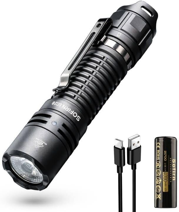 sofirn SC28 LED Tactical Flashlight 2800 Lumens Rechargeable Flashlight for Camping and Hiking