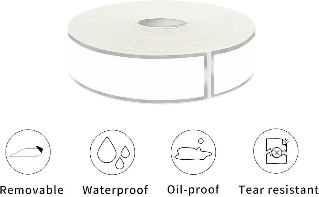 500 Silvery Border Removable Freezer Labels Water Oil Resistant with Perforation Line for Food Containers Jars Pantry Organization (Ink Quick-Dry，1” x 3”)