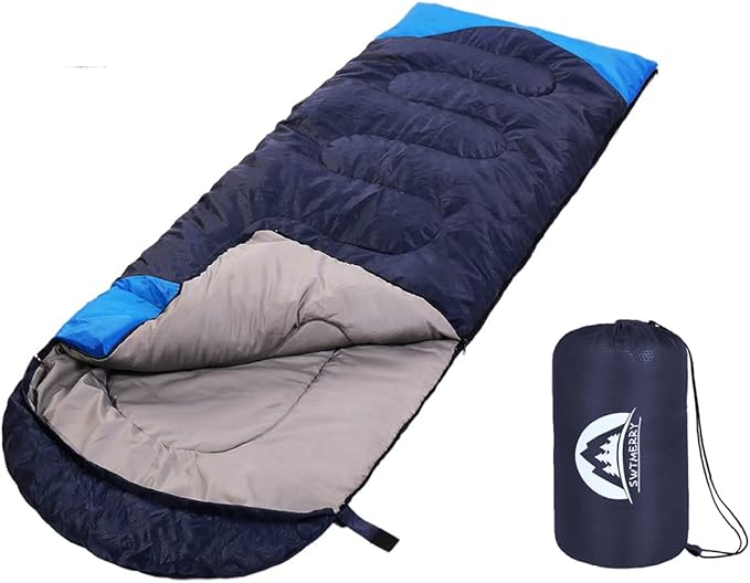 SWTMERRY Sleeping Bag 3 Seasons (Summer, Spring, Fall) Warm & Cool Weather - Lightweight,Waterproof Indoor & Outdoor Use for Kids, Teens & Adults for Hiking and Camping