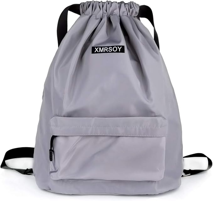 Gym Drawstring Backpack Water Resistant String Bag Nylon Cinch Sport Bag Sackpack