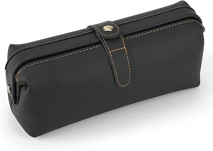 Personalized leather toiletry bag for men, mens travel bag toiletry, small dopp kit waterproof, top grain leather cosmetic bag, shaving bag without zipper