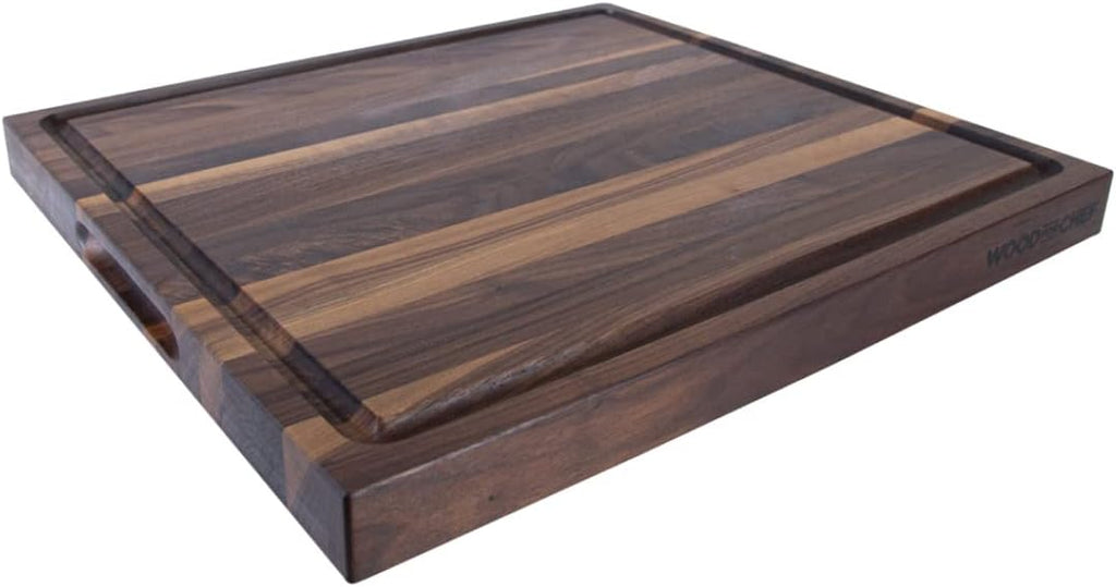 Medium Wood Cutting Board from American Walnut - A Butcher Block That Comes with Juice Groove for Cutting Meat and Juicy Veggies Easily - Walnut Chopping Board - 16x12x1.5 inches