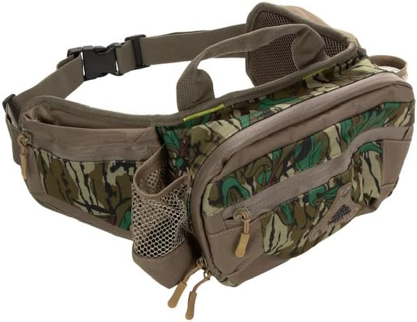 North Mountain Gear Camouflage Fanny Pack Lightweight Waterproof Military Hunting Climbing Camping Accessories (Mossy Oak Greenleaf)