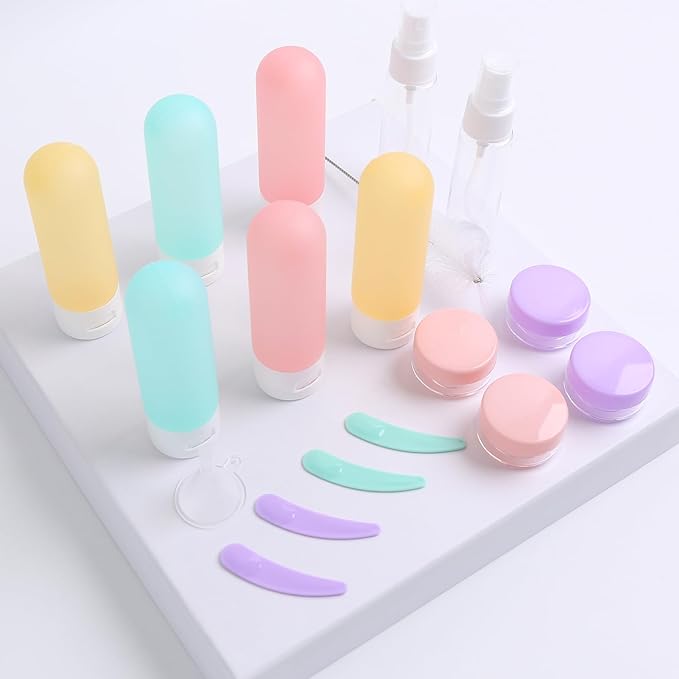 20 Pack Travel Bottles Set for Toiletries TSA Approved, Leak Proof Travel Size Containers Kit Portable Refillable Travel Accessories for Shampoo Conditioner Lotion Liquids