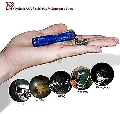 K3 Mini AAA Keychain Flashlight Small Bright Pocket Flashlight 150 Lumens 3 Modes,Multipurpose EDC Flashlight Hat lamp Camp Tablelamp Candle for Dog Walk Emergency Parents Kids Gift