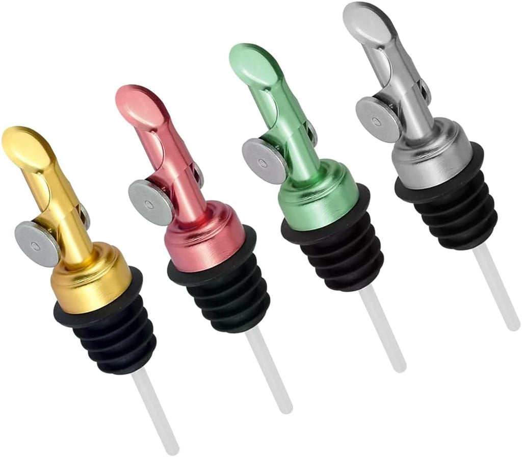 MEETSWEET Automatic Pour Spout, Stainless Steel, Leak-Proof, For Oil, Vinegar, Wine & More (Silver)