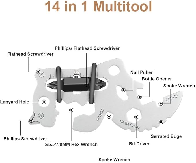 12 in 1 Keychain Multi-tool, Gifts for Men Boyfriend Dad, Father's Day Birthday Gifts, Mini EDC gadgets Tool Gear Bottle Opener for Camping Survival
