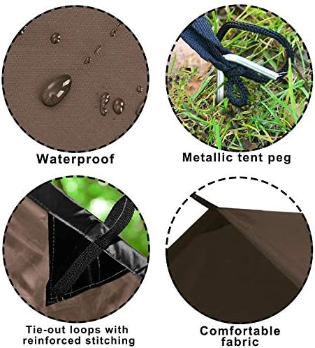 KALINCO Waterproof Camping Tarp Tent Hammock Rain Fly, 13X13FT, Mutifunctional Tent Footprint Lightweight Tarp for Camping, Hiking and Survival Shelter