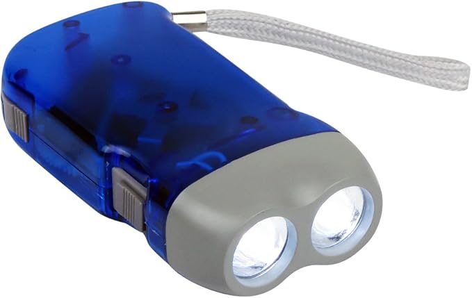 Evelots Hand Crank Emergency Flashlights -12 Pack- Camping, Home, Car - Double LED Bright Lights - Great for Hiking, Outdoor Sports, Power Outage Easy to Use