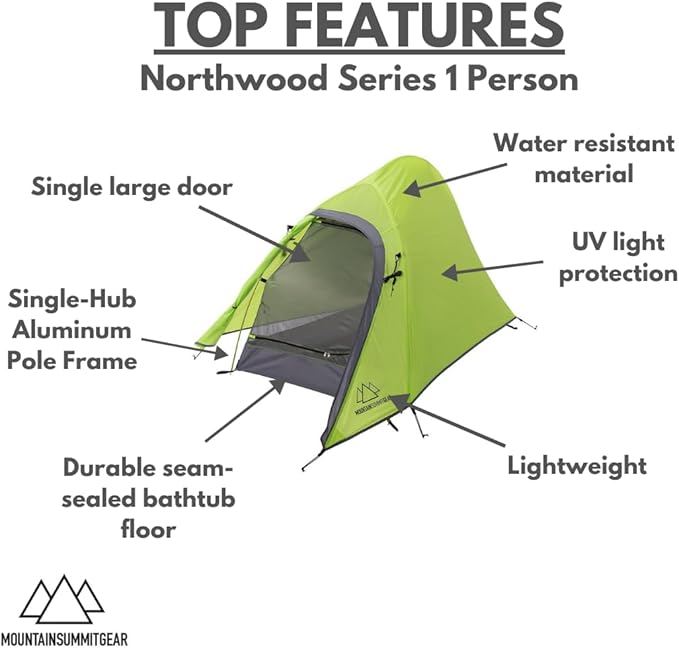 Northwood Series Backpacking Tent - Lightweight Camping Tent and Backpacking Tent with Water Resistant and Windproof Design (by Caddis Sports Inc.)