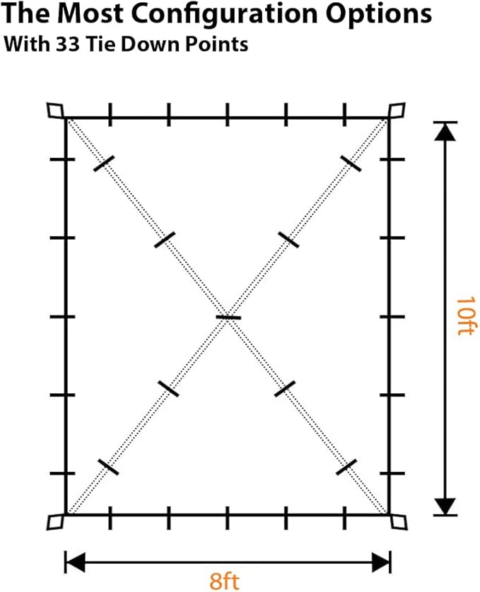 Gold Armour Rainfly Tarp Hammock, Premium 14.7ft/12ft/10ft/8ft Rain Fly Cover, Waterproof Ultralight Camping Shelter Canopy, Survival Equipment Gear Camping Tent Accessories (Green 10ft x 8ft)