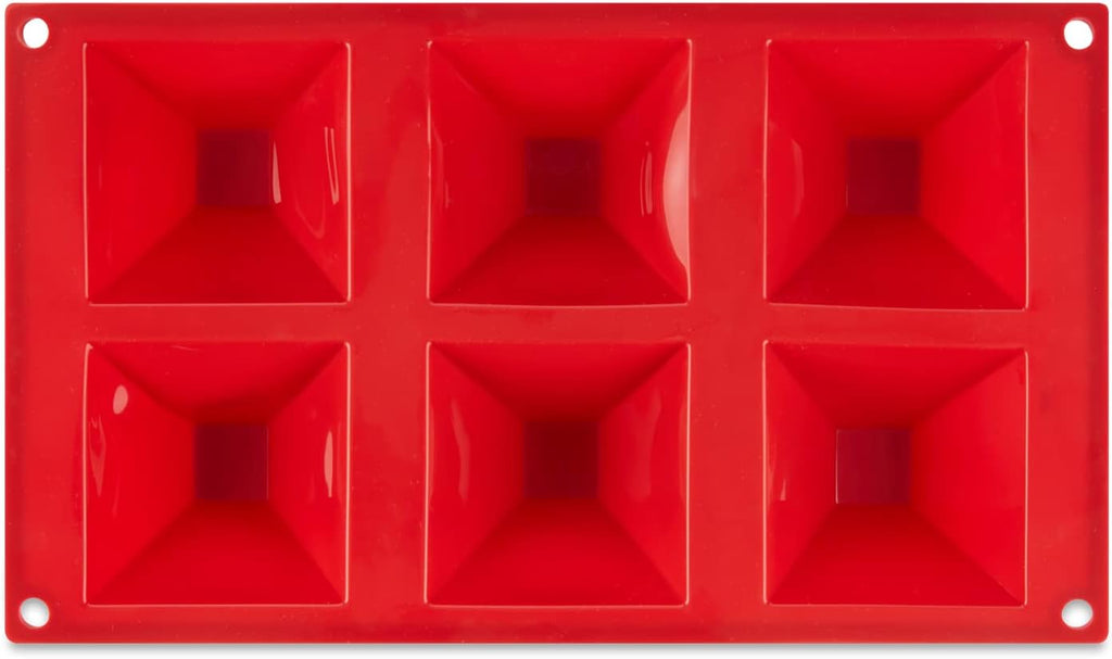 AME D'ESSENCE Pyramid Shaped Silicone Baking Mold - Non-Stick, Flexible, 6-Cup Capacity (3 oz), Reusable and Food-Grade - Perfect for Pyramid-Shaped Cakes, Brownies, and More!