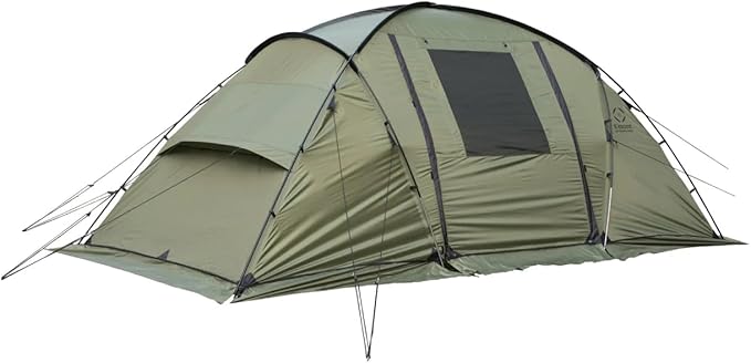 S'More Glamping Tent with Porch, 2/3/4/5/6 Person Durable Weatherproof Camping Tent, Large Family Tent with Room Divider, Easy Setup Tent with Screen Room