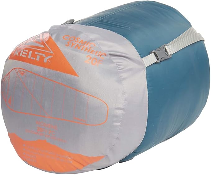 Kelty Cosmic Synthetic Fill 20 Degree Backpacking Sleeping Bag – Compression Straps, Stuff Sack Included