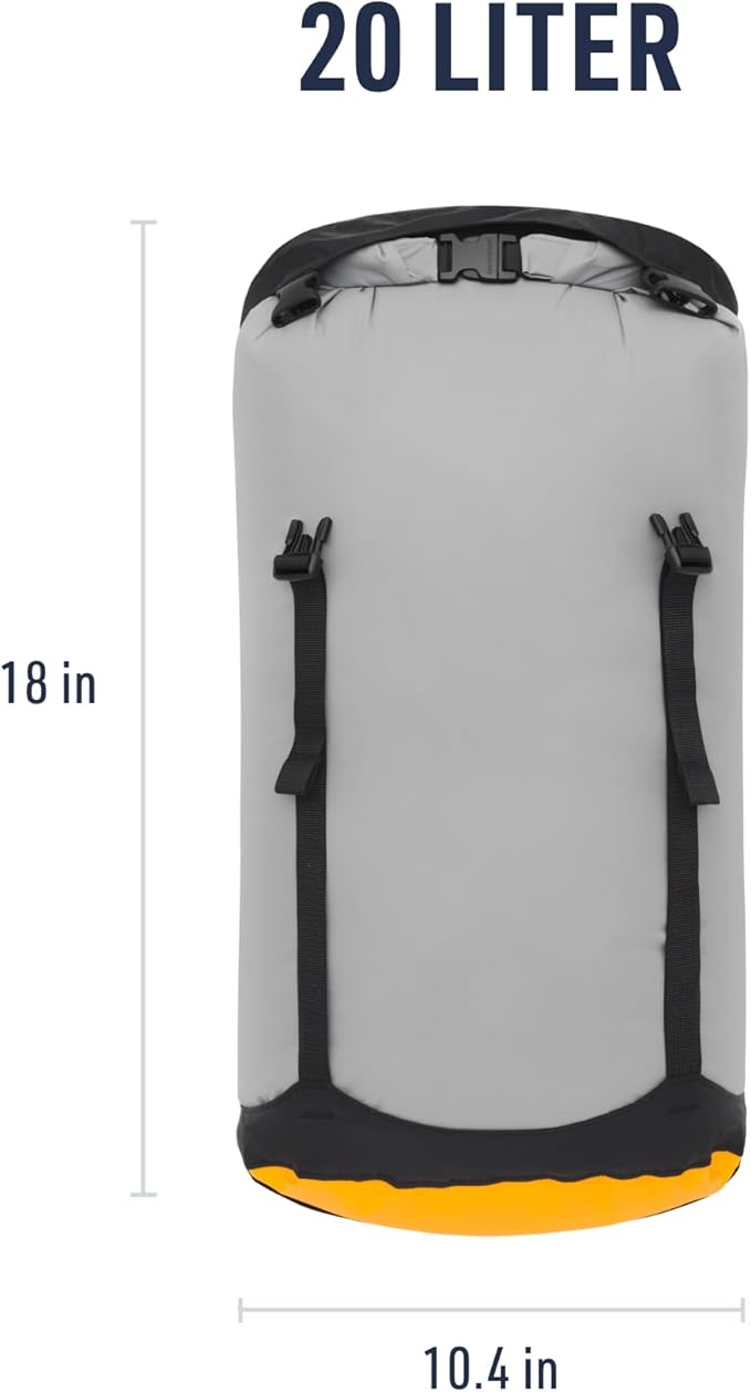 Sea to Summit eVac Compression Dry Bag, Waterproof Compression Sack, 20 Liter, High Rise Grey