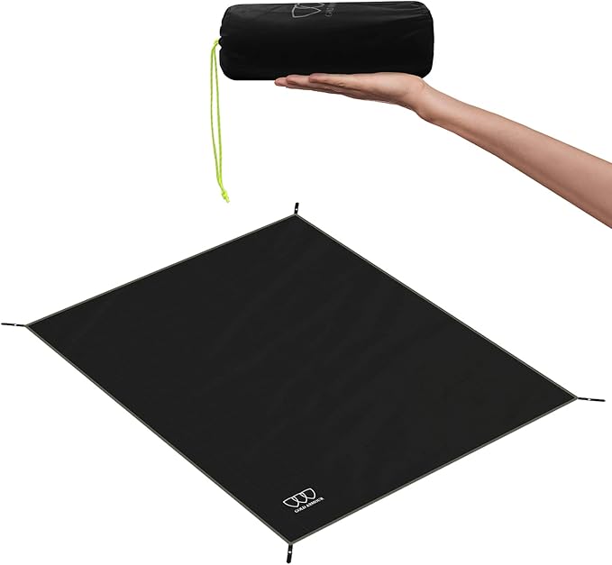 Gold Armour Tent Footprint, Camping Tarp Waterproof Ultralight - 84x60in | 84x84in | 84x96in | 82x106in | 120x108in | 120x120in | 120x144in Floor and Ground Tarps for Camping Hiking (Black 82x106in)