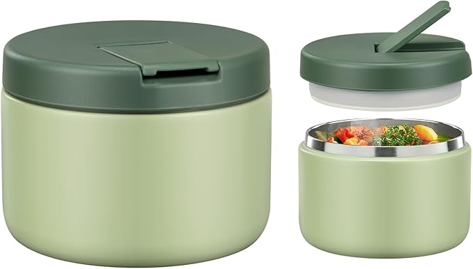 12oz Kids Soup Thermo for Hot Food Insulated Vacuum Food Jar with Buckle Lid, Stainless Steel Wide Mouth Leak Proof Lunch Container for School Travel 1 Pack