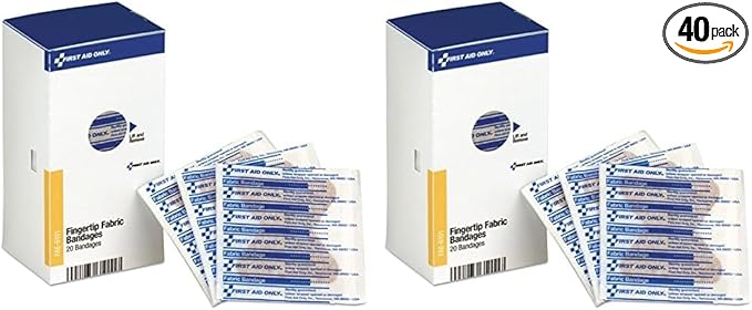 First Aid Only FAE-6101 SmartCompliance Refill Fabric Fingertip Bandages, 20 Count (Pack of 2)