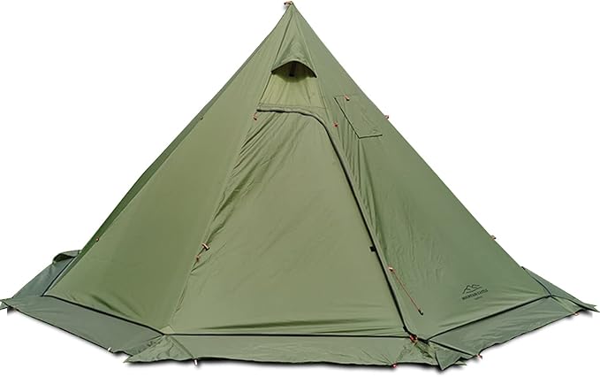 4 Persons 5lb Lightweight Tipi Hot Tents with Stove Jack, 7'3" Standing Room, Teepee Tent for Hunting Family Team Backpacking Camping Hiking