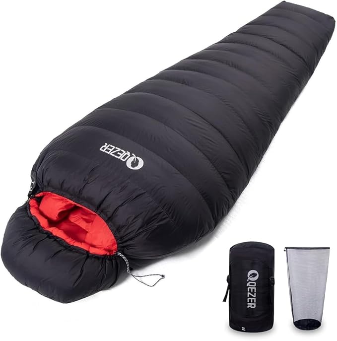 Ultralight Down Sleeping Bag for Adults with 600 Fill Power, Compact Sleeping Bag with Compression Sack for Backpacking, Hiking and Camping