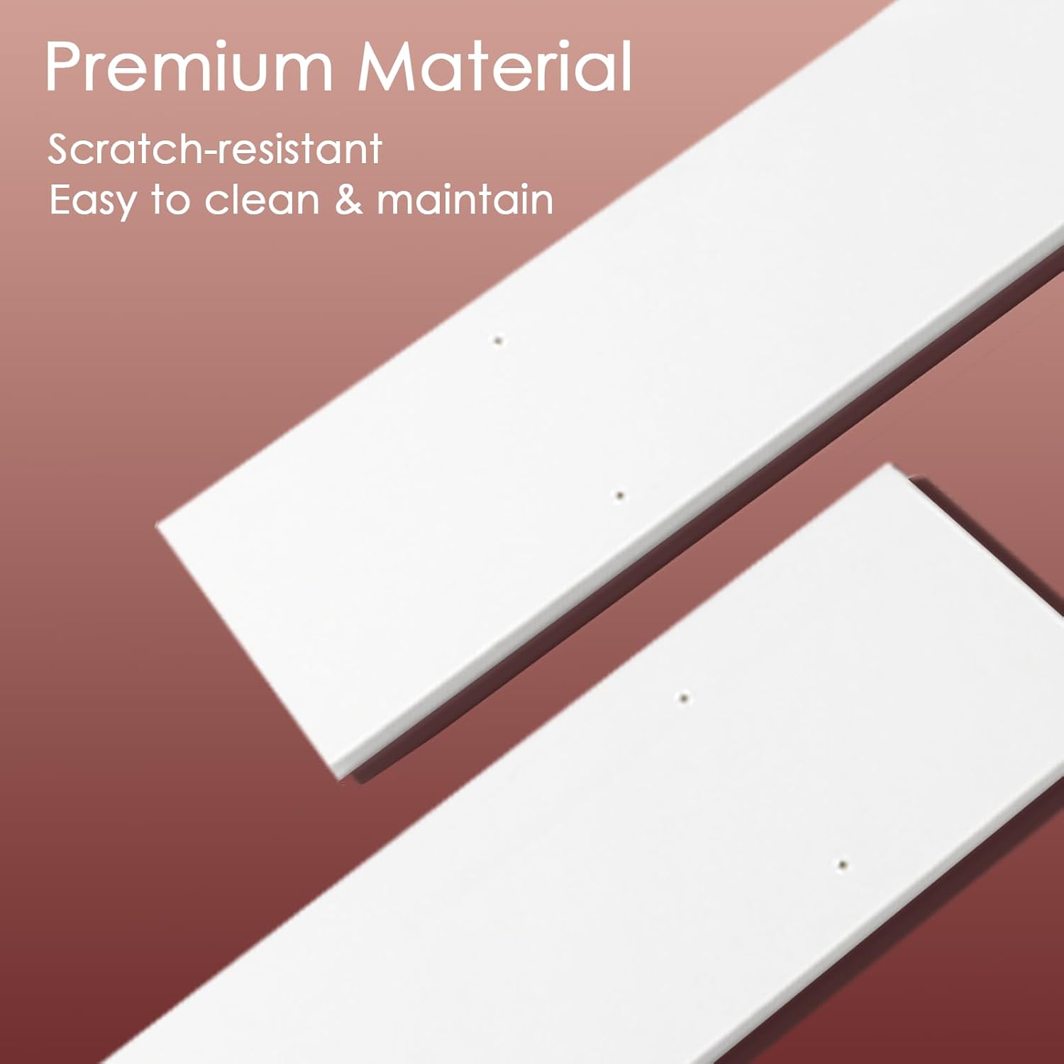 DINZI LVJ Long Wall Shelves, 31.5" Wall Mounted Shelves Set of 4, Wide Floating Shelf for Wall with Metal Brackets, for Living Room, Bathroom, Bedroom, Kitchen, Office, White and Gold