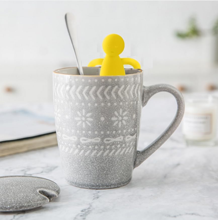 Leden Tea Infuser for Loose Tea Cute Tea Diffuser Fine Mesh Tea Steeper Stainless Steel and Silicone Tea Strainer for Cup and Mug, Yellow