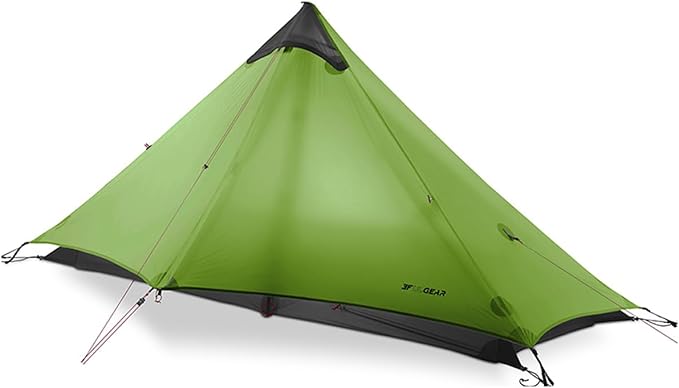 3F UL Gear Lanshan1 Ultralight Tent 3/4 Season Portable Backpacking Tent for 1-Person 15D Silicon Coated Waterproof Poleless Double Layer Tent for Camping, Climbing, Hiking