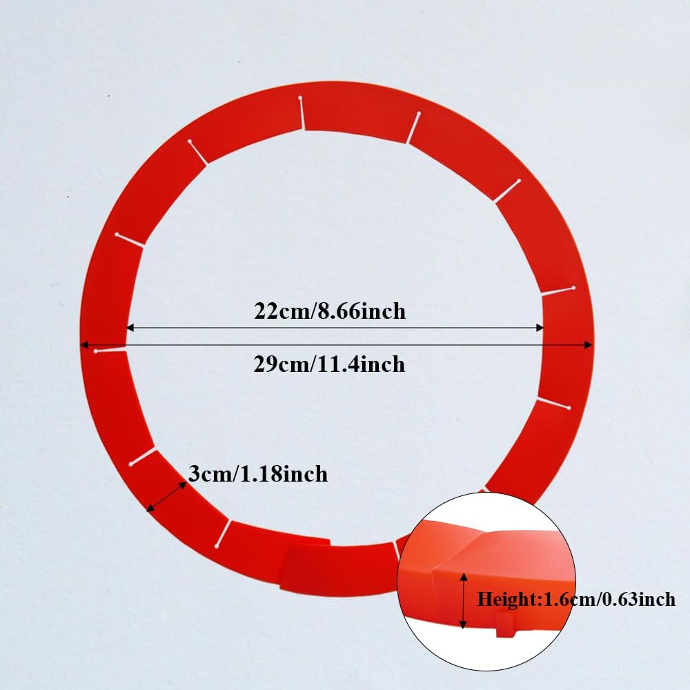 Adjustable Pie Crust Shields Baking Protectors, Silicone Cover Ring Fits 8-11.4 Inch Pies, Baking Pie Pizza Crust Shield Protector Cover for Edges (Red-2pcs)