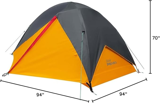 Coleman PEAK1 Premium Backpacking Tent, Waterproof Fabric with 2,000mm Waterhead Rating can Withstand Winds up to 45 MPH; Wide Door, Star View Window, & Footprint Included, 1/2/3/4/6 Person Tent