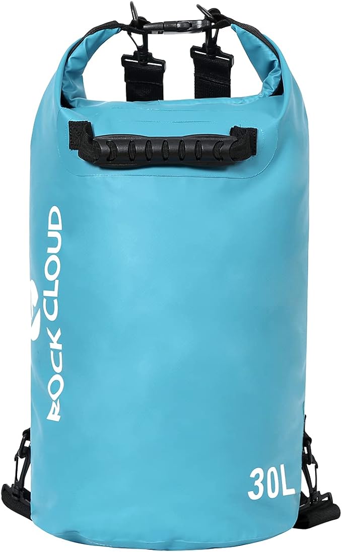 ROCK CLOUD Dry Bag Waterproof 30L Dry Sack for Kayaking Rafting Boating Beach Surfing Swimming Canoe Camping Hiking Fishing Ski, Lake Blue