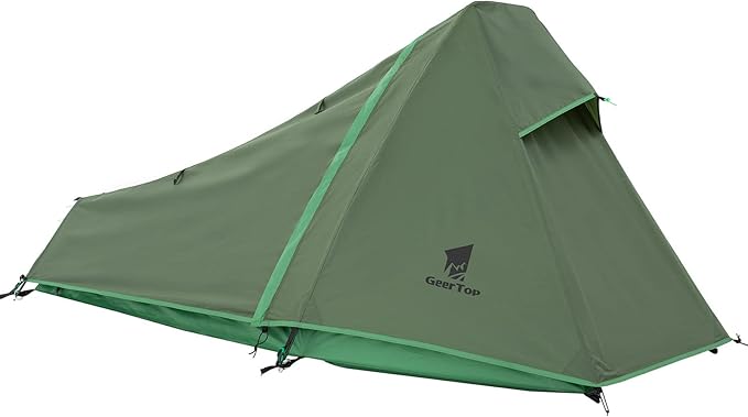 GEERTOP Lightweight 1 Person Bivy Tent for Camping 3 Season Waterproof Single Person Camp Tent for Backpacking Hiking Travel Outdoor Survival Gear